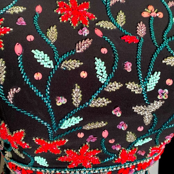 ROYAL QUEEN COLLECTION 🖤BLACK🖤 BEADED SPECIAL OCCASION 2PC DRESS SIZE 4🌟NWT🌟 - Picture 5 of 16